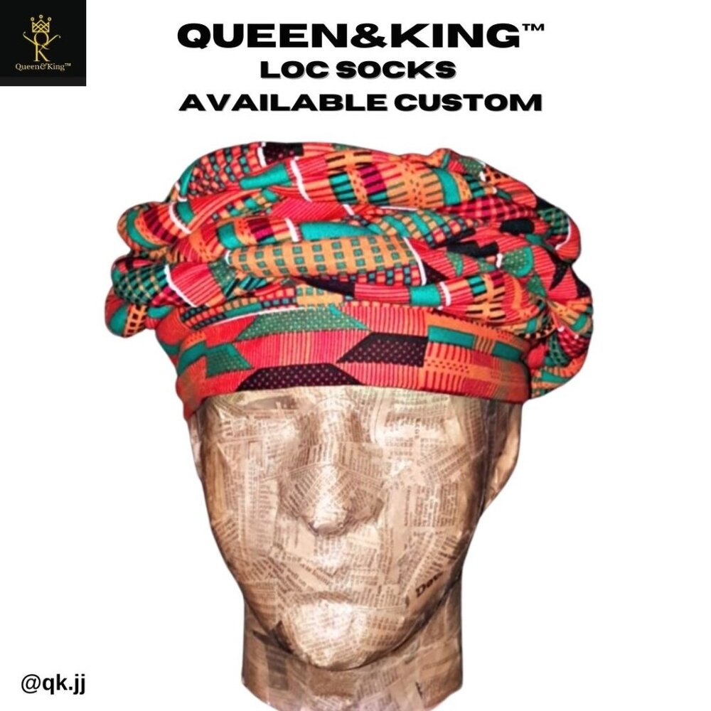 Loc Sock aka Scorpion Wrap (Orange Kente)